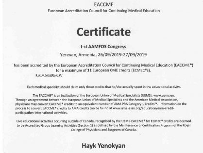 AAMFOS 2019 european credit